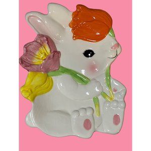 Easter Bunny Rabbit Ceramic Candy Tray Plate Dish K-MART BRAND